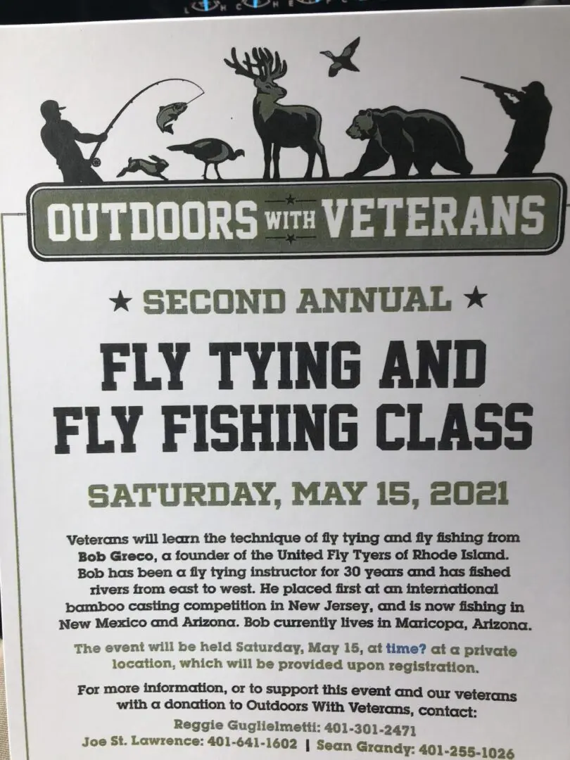 Outdoors With Veterans Second Annual Fishing Class Poster